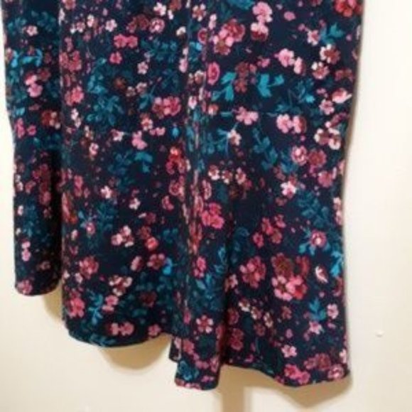 Joules Long Sleeve Dress with Pink Floral on Navy - Picture 3 of 9